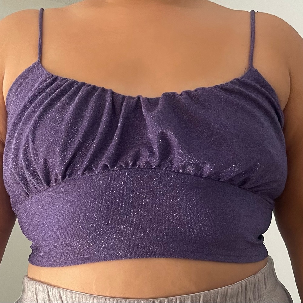 fun, purple sparkly going out top